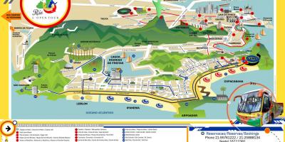 Zemljevid Turistični avtobus Rio de Janeiru