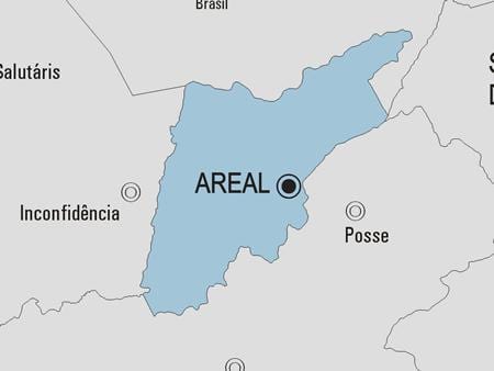 Zemljevid Areal občina