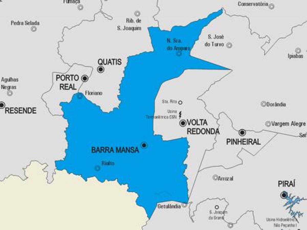 Zemljevid Barra Mansa občina