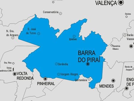 Zemljevid Barra ne Piraí občina