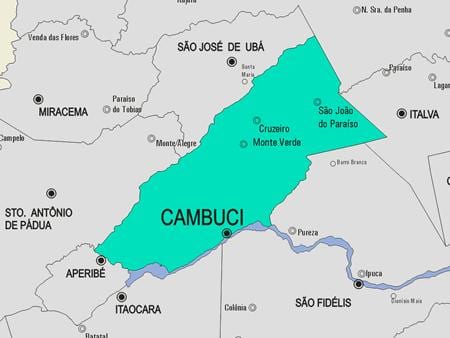 Zemljevid Cambuci občina