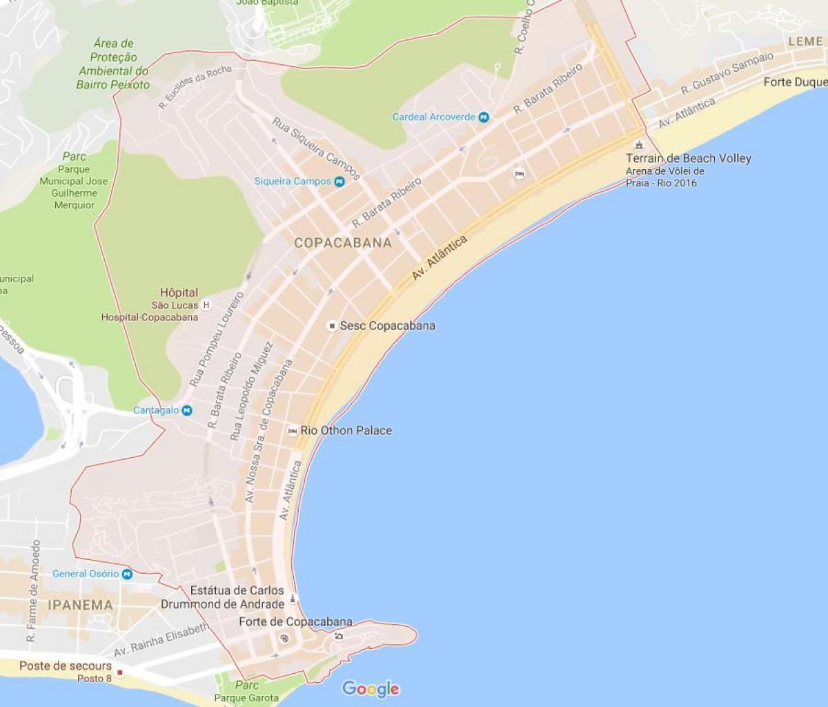 Zemljevid Copacabana