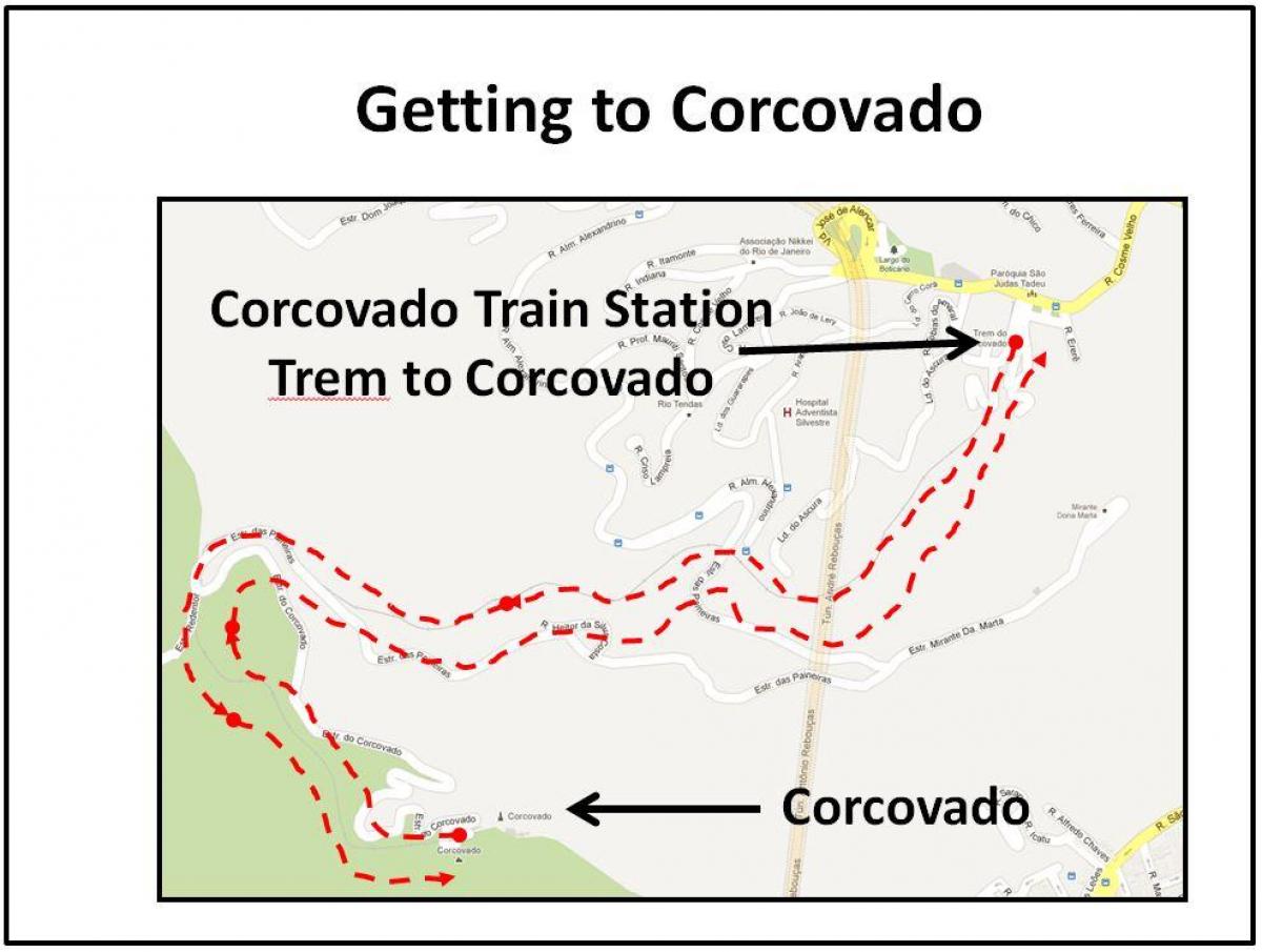 Zemljevid Corcovado vlak