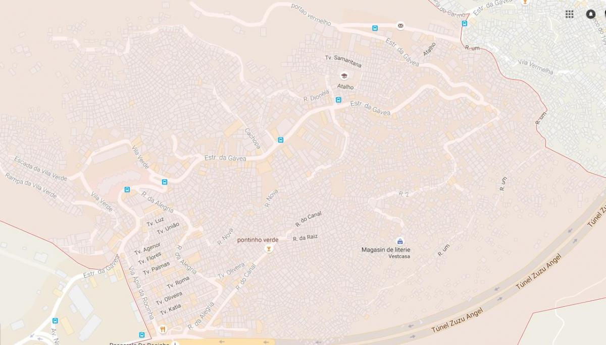 Zemljevid favela Rocinha