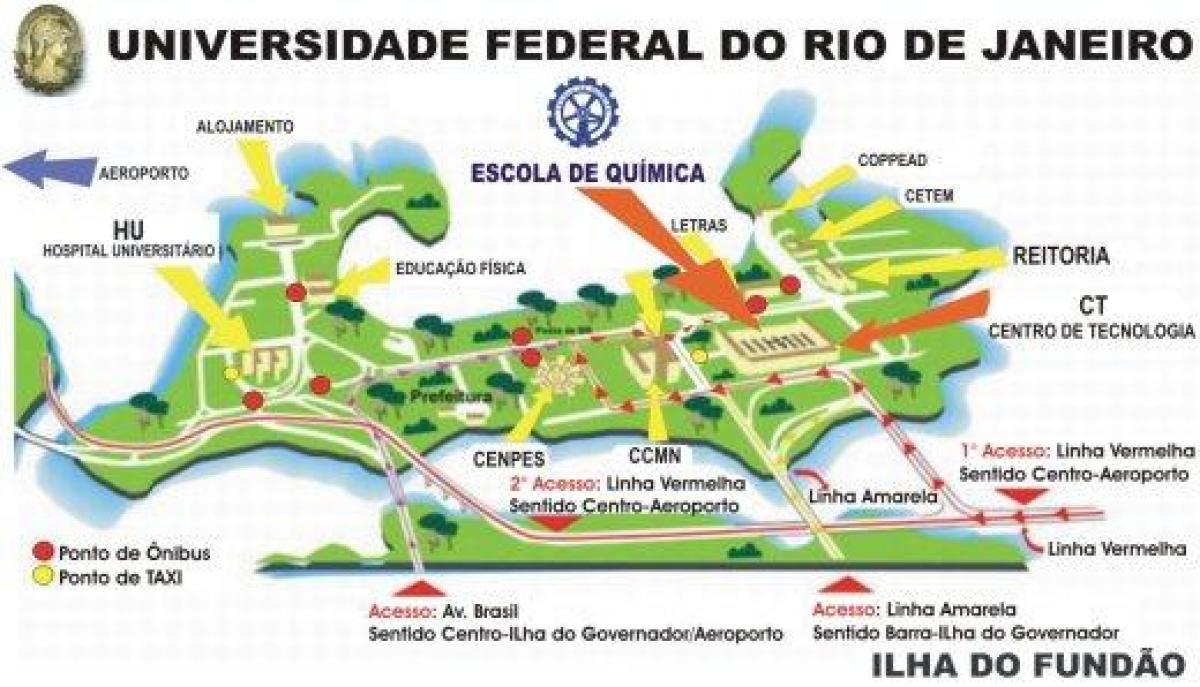 Zemljevid Federal university of Rio de Janeiru