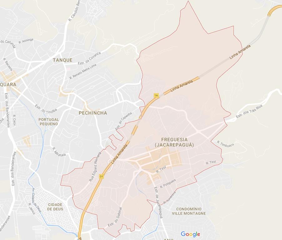 Zemljevid Freguesia de Jacarepaguá