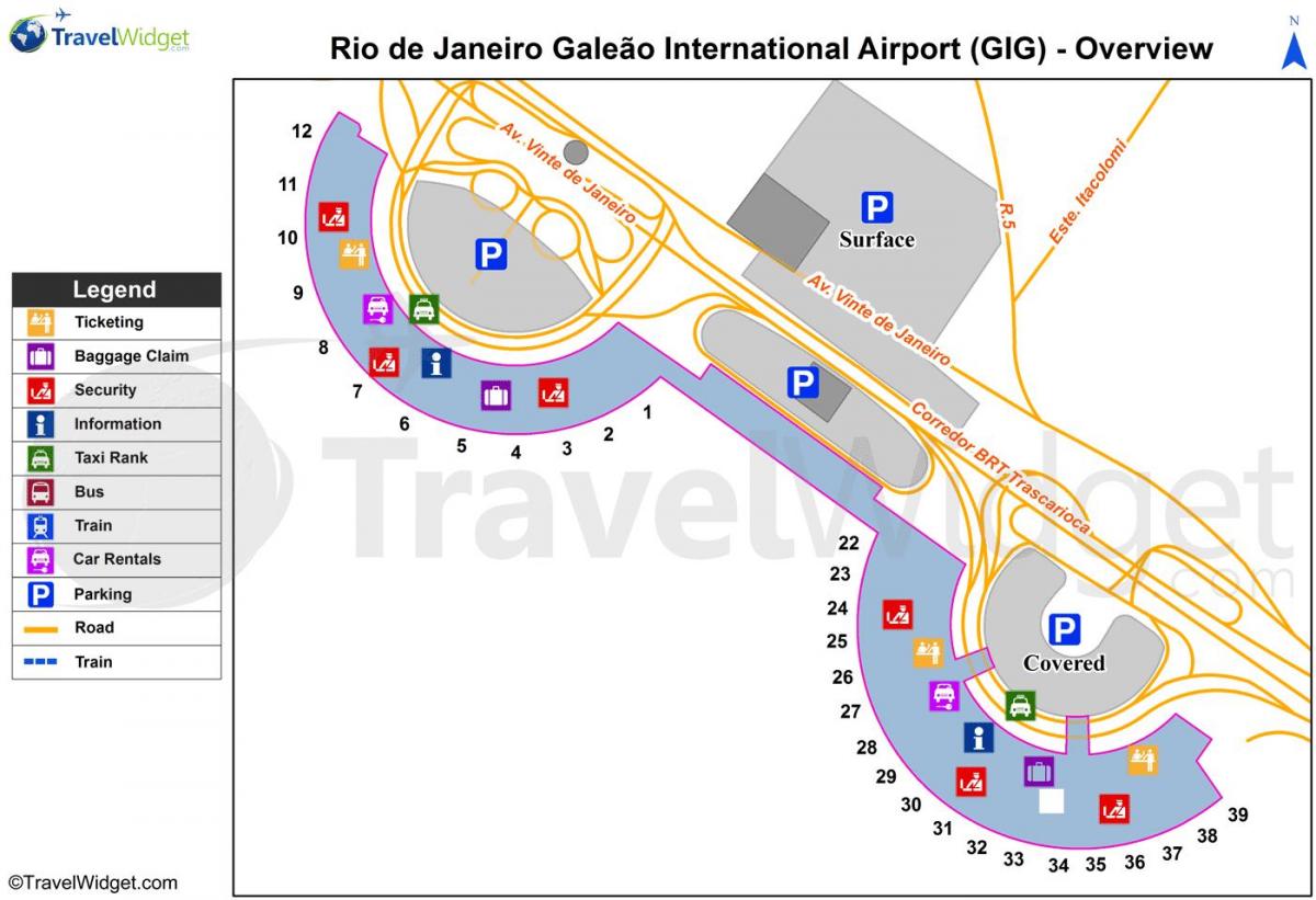 Zemljevid Galeão letališki terminal