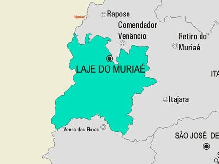 Zemljevid Laje ne Muriaé občina