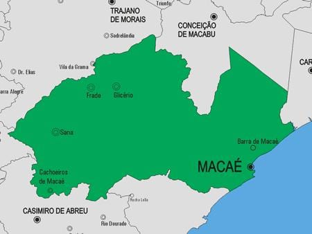 Zemljevid Macaé občina