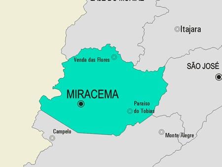 Zemljevid Miracema občina