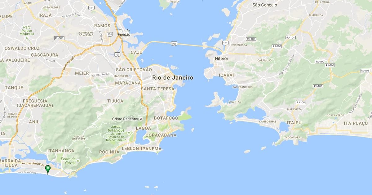 Zemljevid plaži Barra da Tijuca