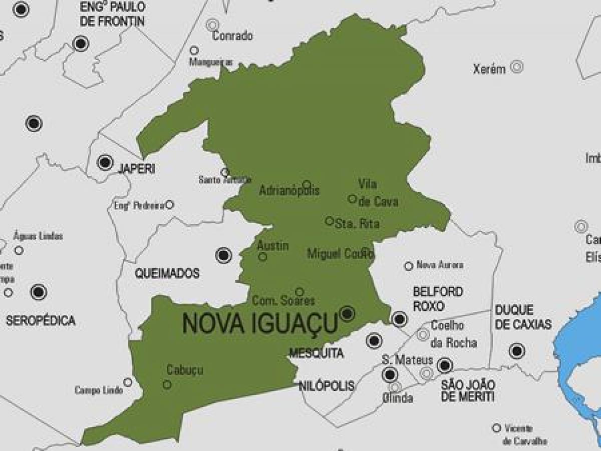 Zemljevid Nova Iguaçu občina