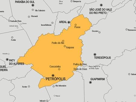 Zemljevid Petrópolis občina