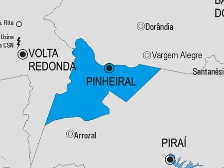 Zemljevid Pinheiral občina
