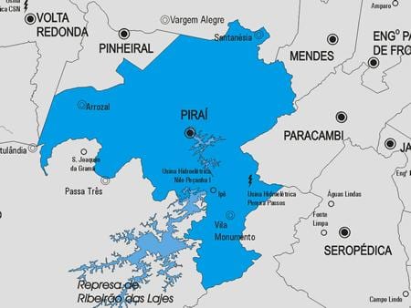 Zemljevid Piraí občina