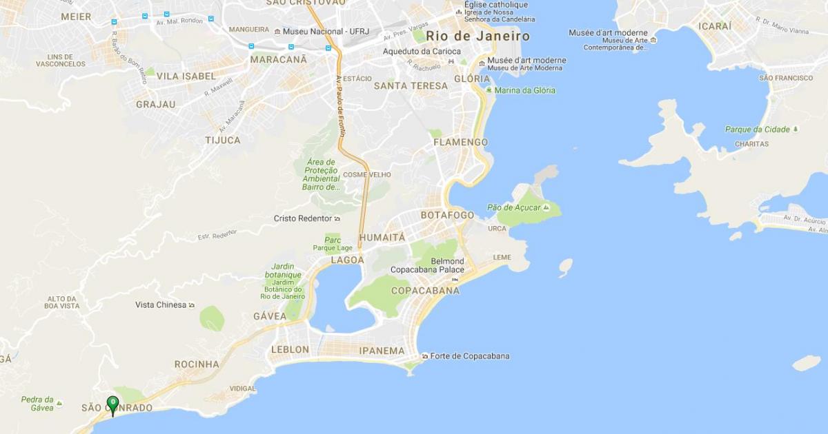 Zemljevid plaži São Conrado