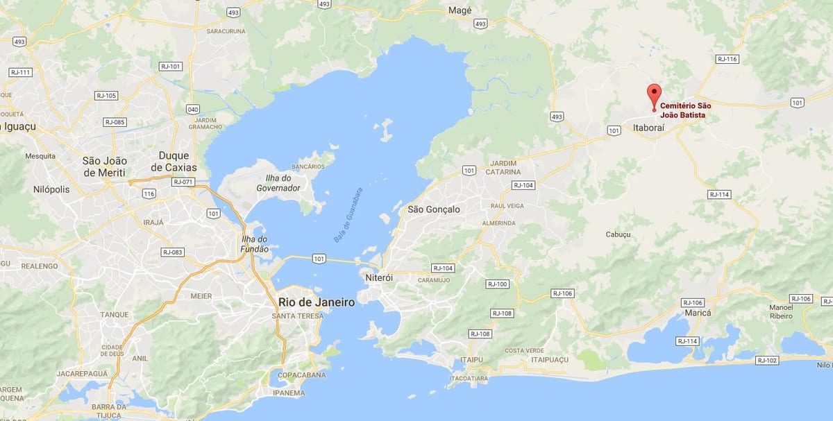 Zemljevid pokopališču São João Batista