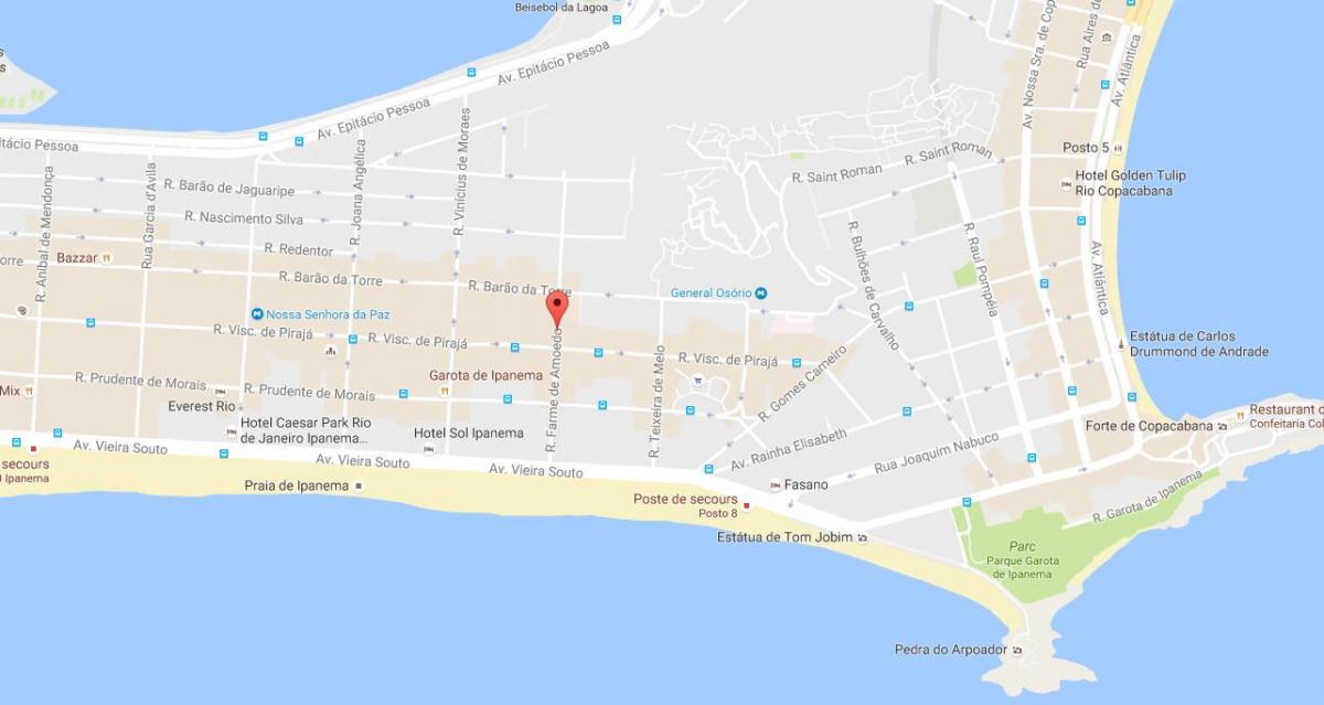 Zemljevid quartier gay Rio de Janeiru