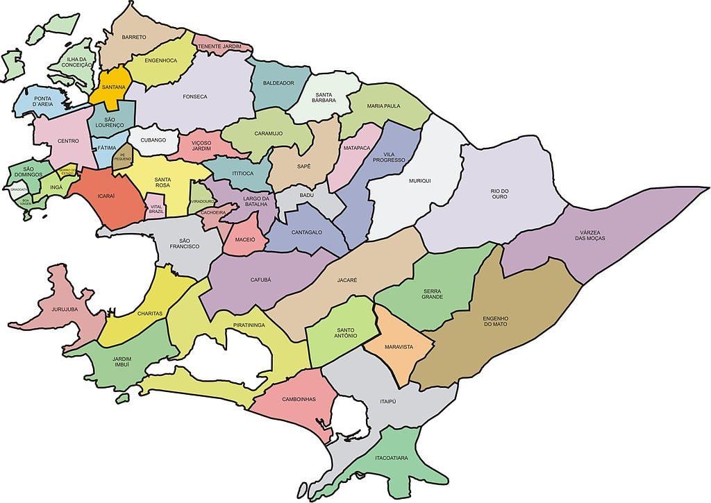 Zemljevid Quartiers Niterói