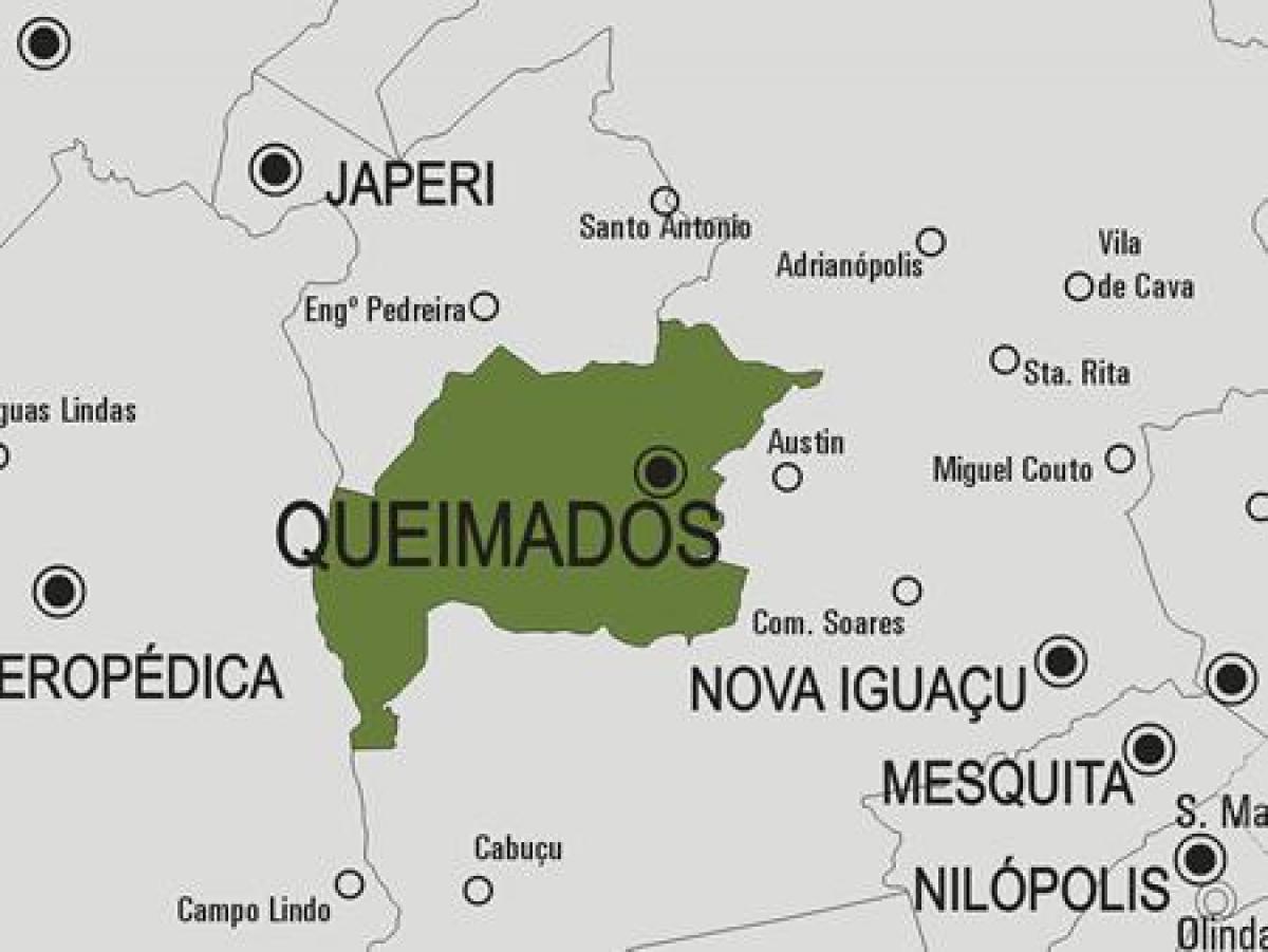 Zemljevid Queimados občina