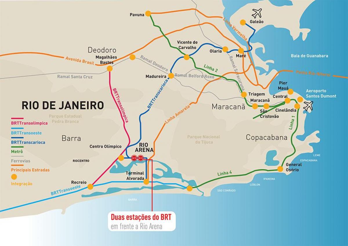 Zemljevid Rio Arena lokacija