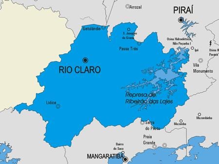 Zemljevid Rio Claro občina