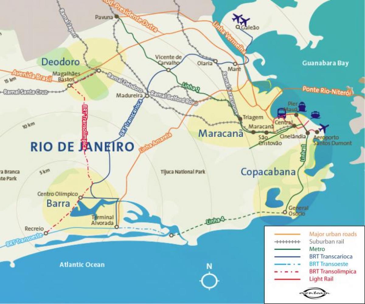 Zemljevid Rio de Janeiru letališča
