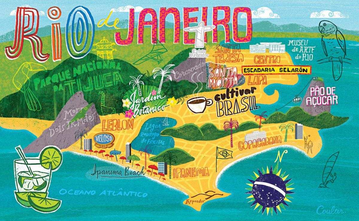 Zemljevid Rio de Janeiru ozadje