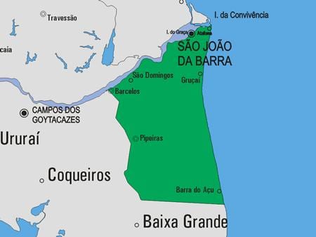 Zemljevid São João da Barra občina