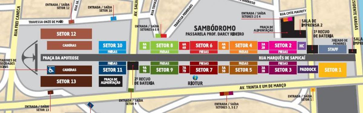 Zemljevid Sambódromo