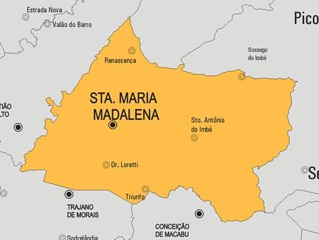 Zemljevid Santa Maria Madalena občina