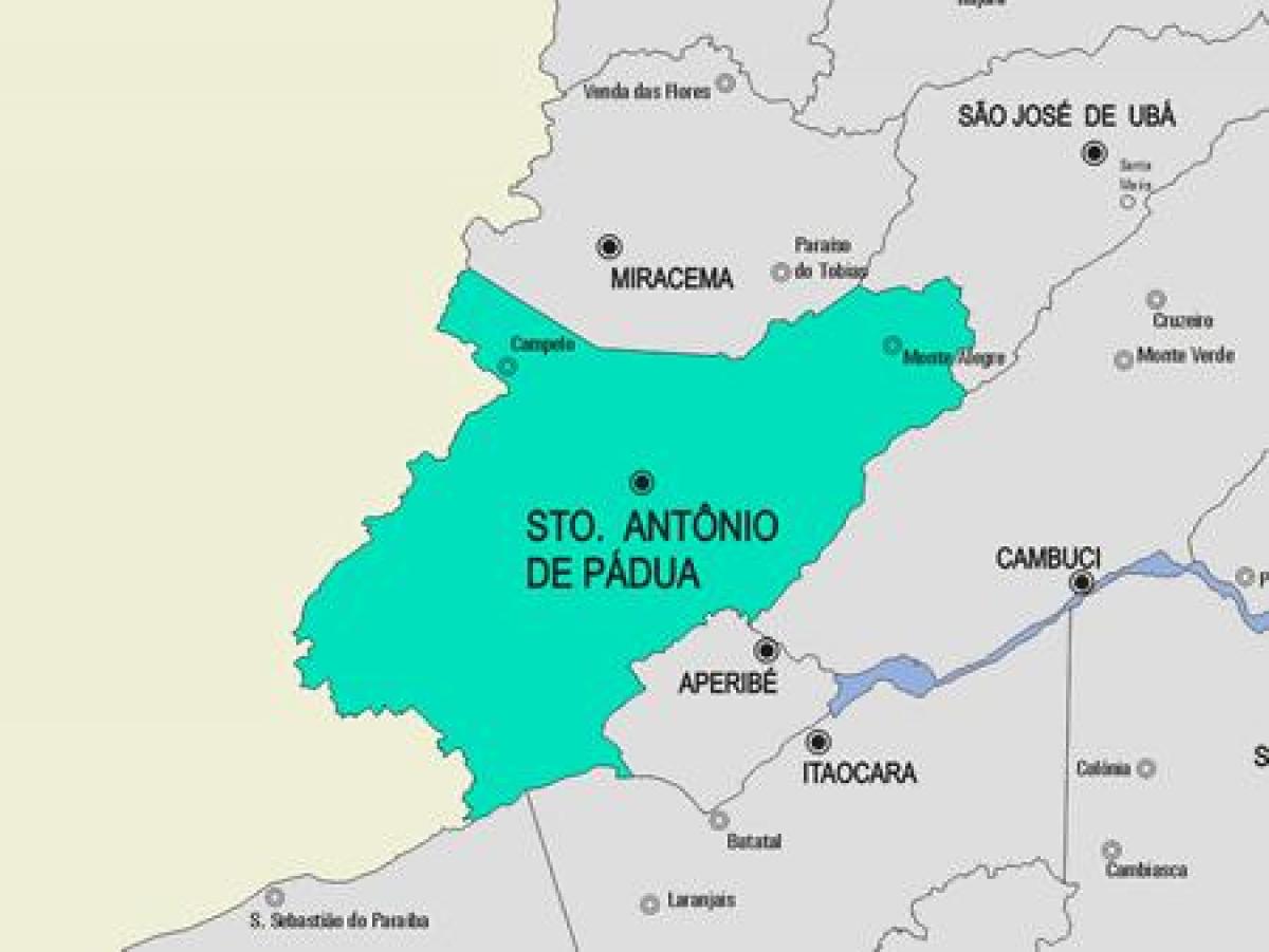 Zemljevid Santo Antônio de Pádua občina