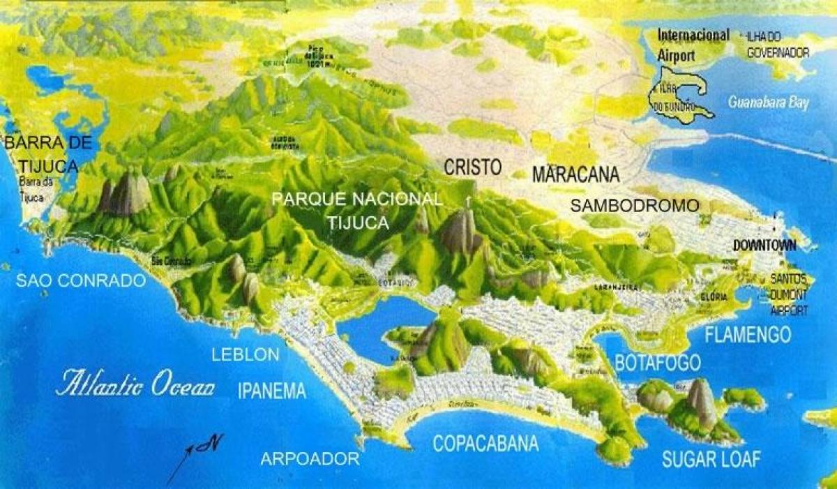 Zemljevid Sao Conrado plaži