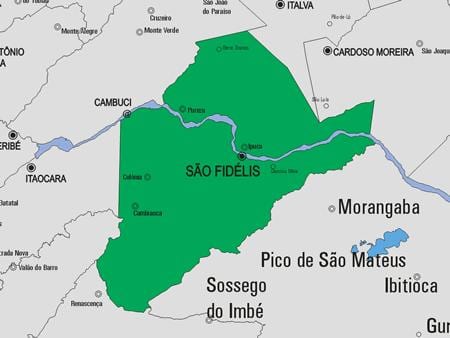 Zemljevid Sao Francisco de Itabapoana občina
