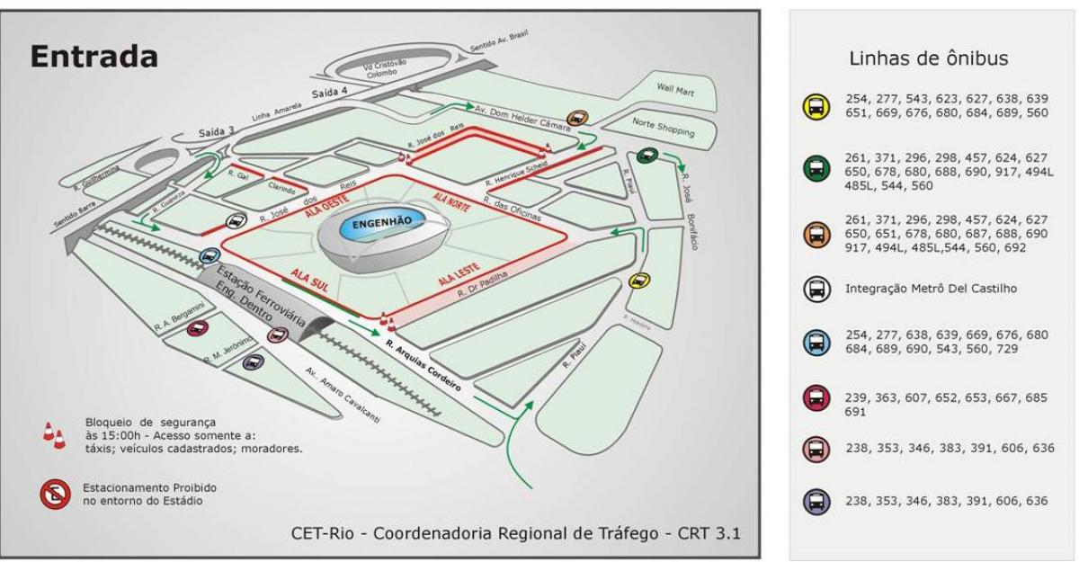 Zemljevid stadion Engenhão prevozi