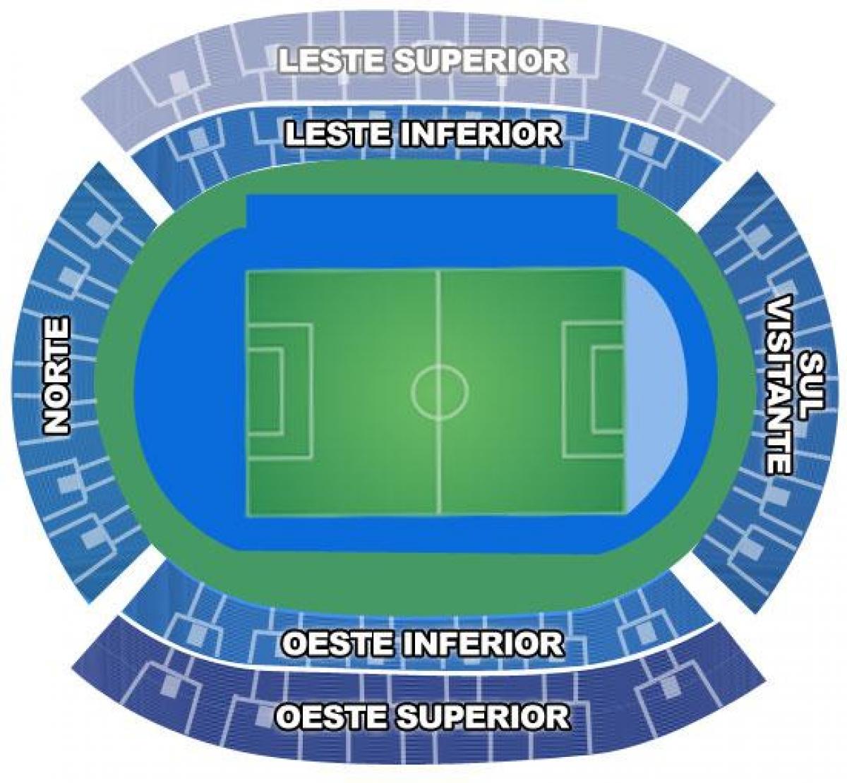 Zemljevid stadion Engenhão secteurs