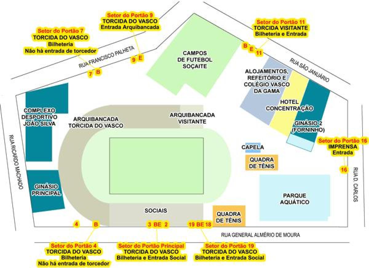 Zemljevid stadion São Januário