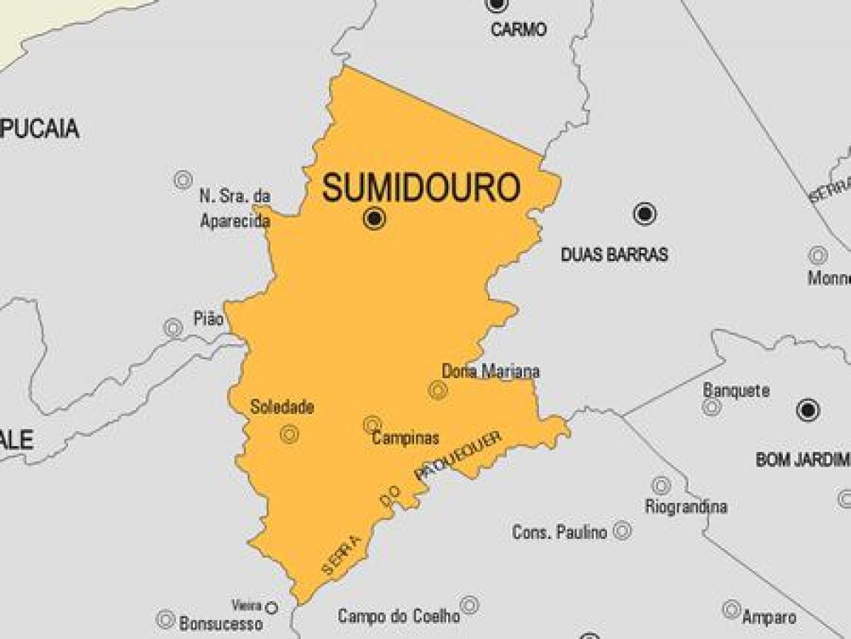 Zemljevid Sumidouro občina