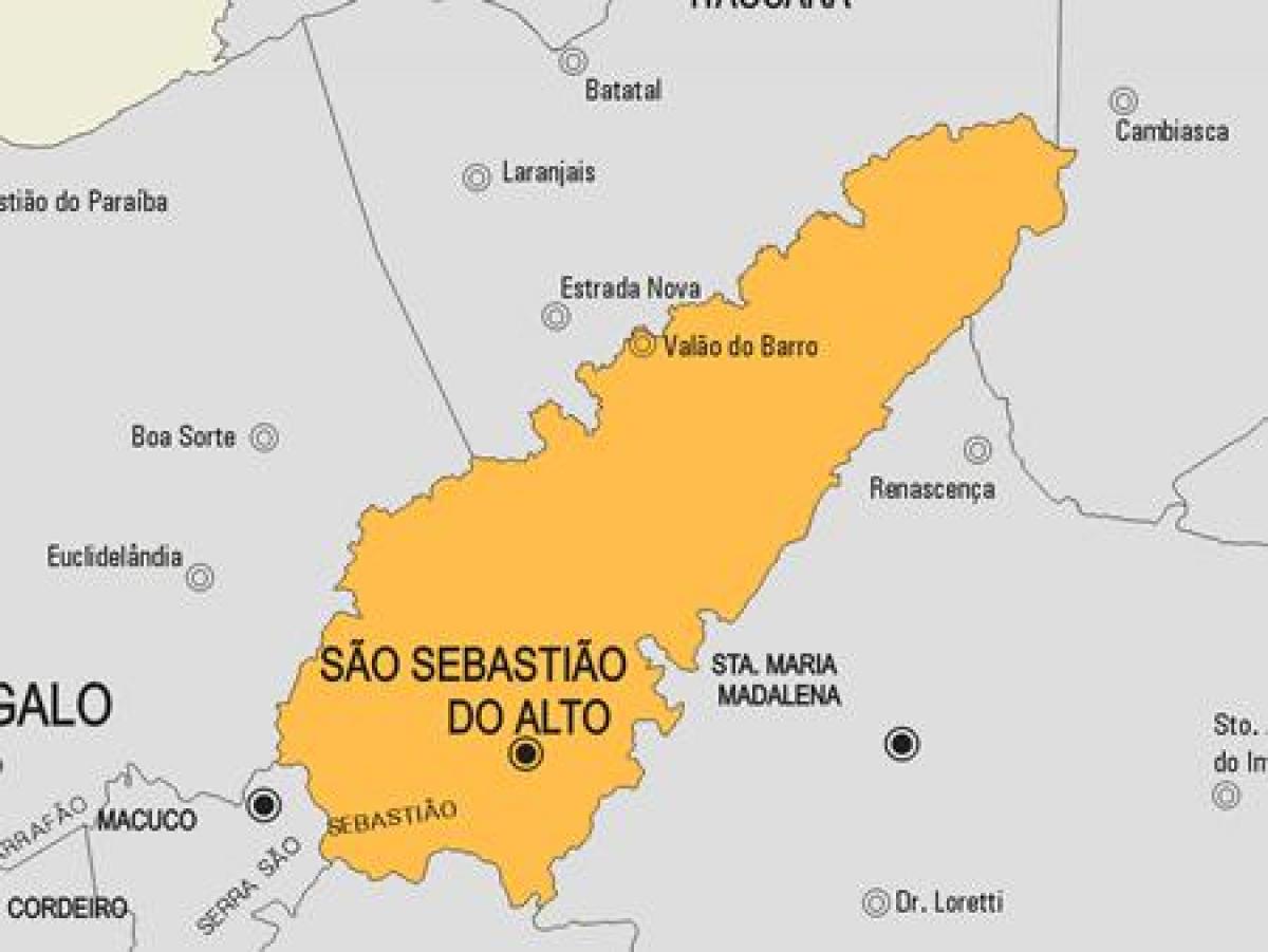 Zemljevid São Sebastião ne Alto občina