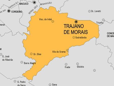 Zemljevid Trajano de Morais občina