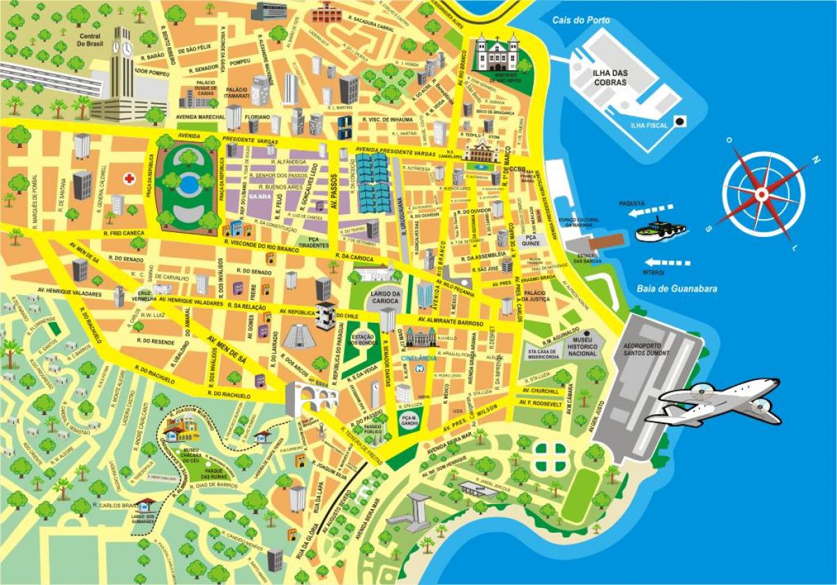 Zemljevid zanimivosti Rio de Janeiru