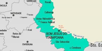 Zemljevid Bom Jezus naredil Itabapoana občina