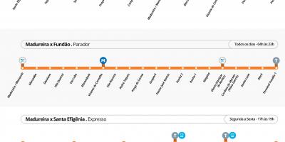 Zemljevid BRT TransCarioca - Postaje