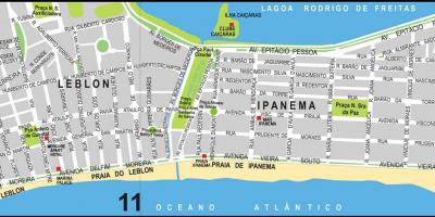 Zemljevid plaži Ipanema