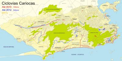 Zemljevid kolesarske poti Rio de Janeiru