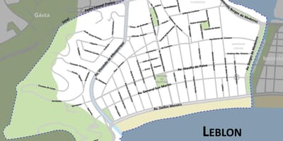 Zemljevid Leblon plaži