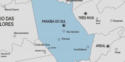 Zemljevid Paraíba do Sul občina