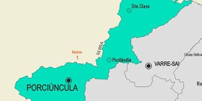 Zemljevid Porciúncula občina