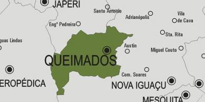 Zemljevid Queimados občina