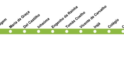 Zemljevid Rio de Janeiru metro - Line 2 (zelena)